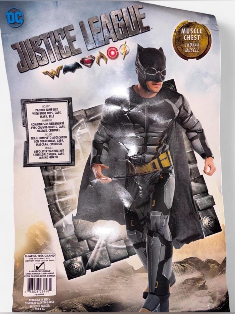 DC Justice League Batman men’s adult Muscle Chest Costume
